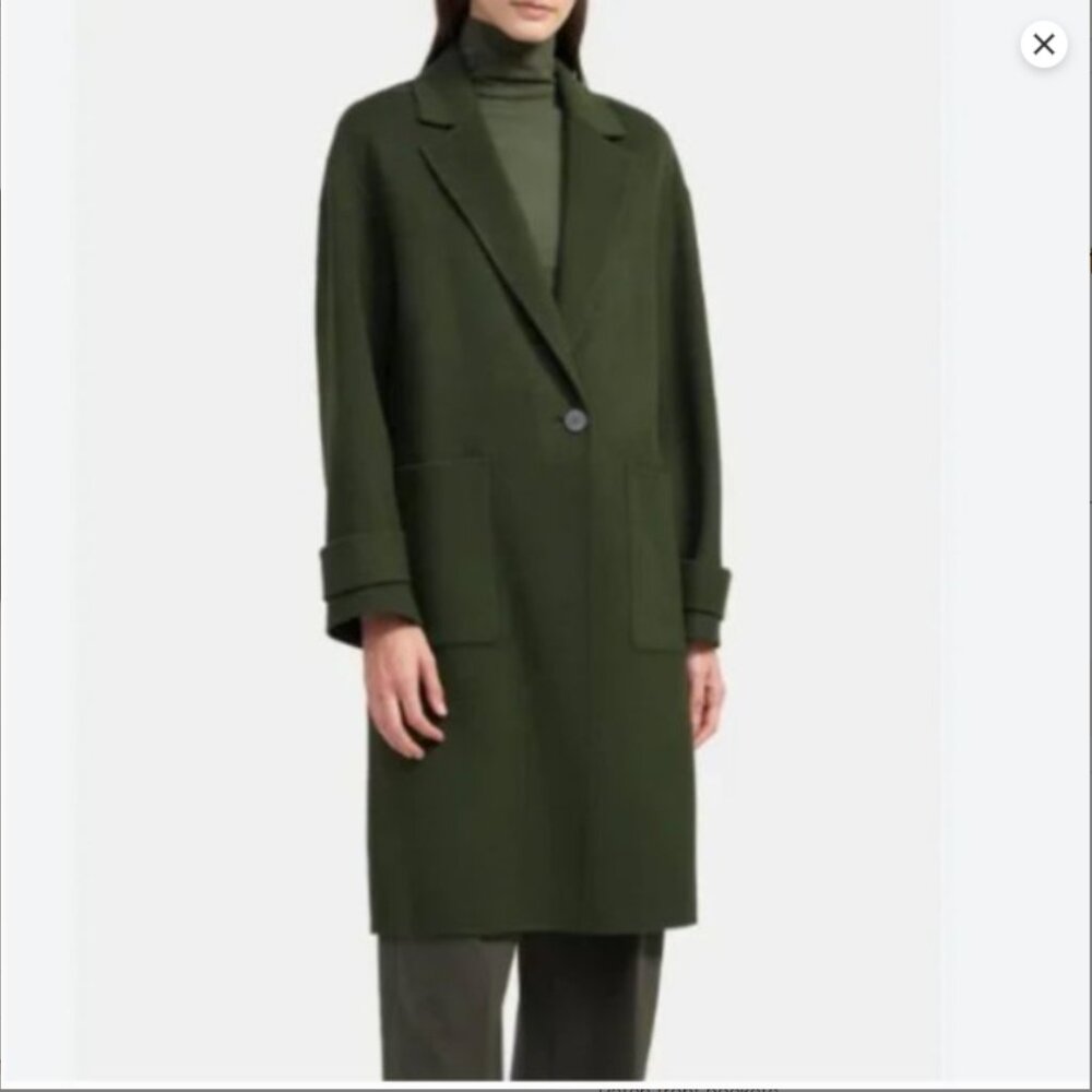 Theory easy one button coat Double-Face Wool-Cashmere in Grey - Picture 2 of 8